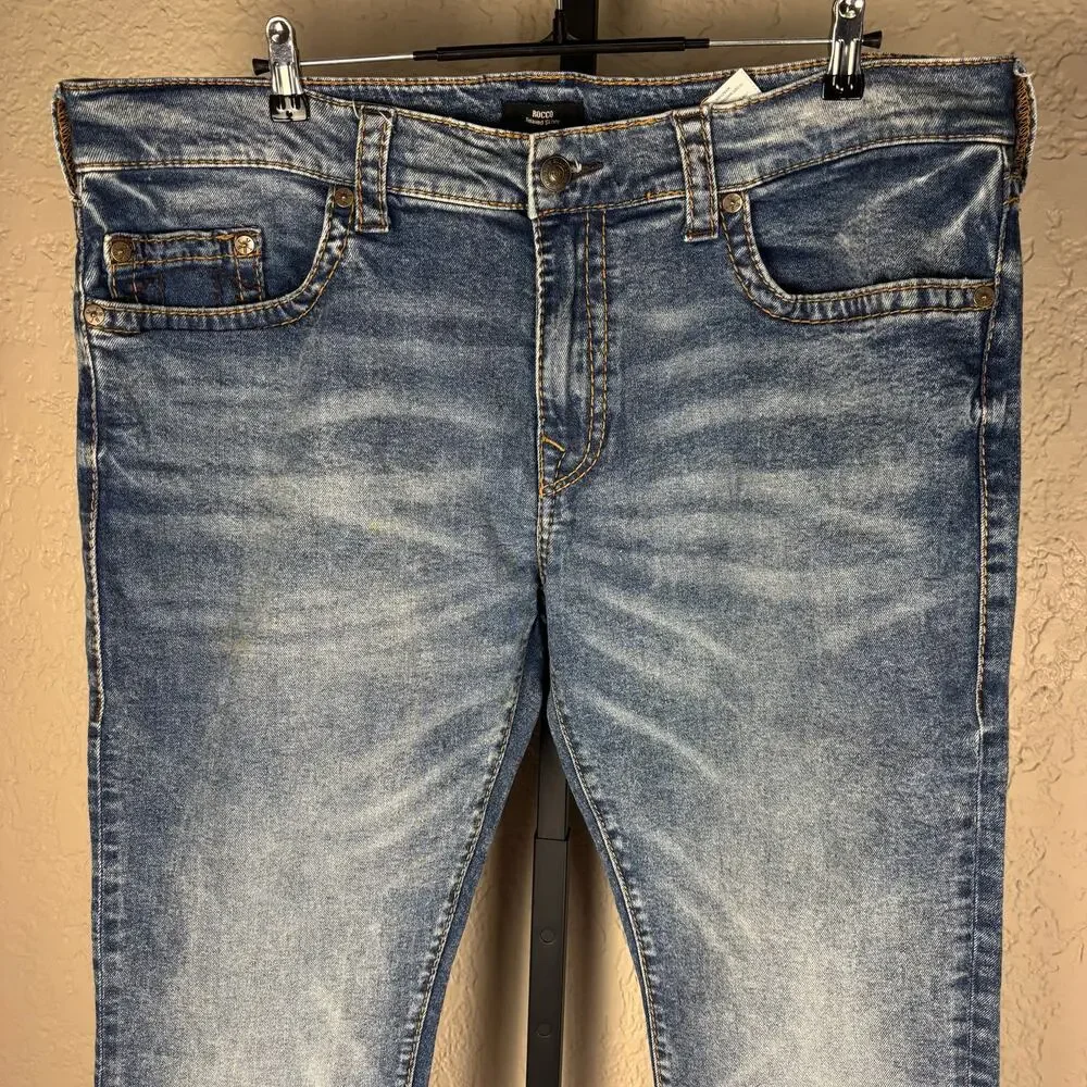 True Religion Rocco Relaxed Skinny Sz 40 Blue Denim Jeans